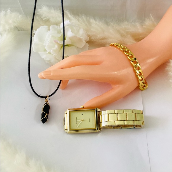 2pcs Gold color Watch This Fashionable Watch Designed Man are Women - Picture 5 of 8